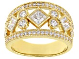 White Cubic Zirconia 18K Yellow Gold Over Sterling Silver Ring 2.49ctw