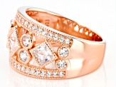 White Cubic Zirconia 18K Rose Gold Over Sterling Silver Ring 2.49ctw