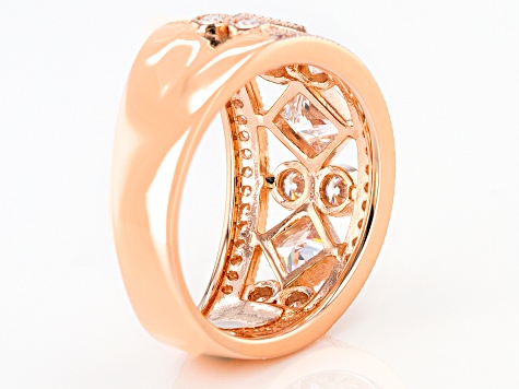 White Cubic Zirconia 18K Rose Gold Over Sterling Silver Ring 2.49ctw