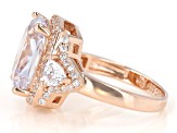 White Cubic Zirconia 18K Rose Gold Over Sterling Silver Ring 12.95ctw