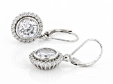 White Cubic Zirconia Rhodium Over Sterling Silver Earrings 8.01ctw