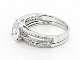 White Cubic Zirconia Rhodium Over Sterling Silver Ring With Band 2.85ctw