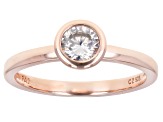 White Cubic Zirconia Rhodium And 18K Yellow And Rose Gold Over Sterling Silver Ring Set 2.43ctw