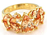 Champagne Cubic Zirconia 18K Yellow Gold Over Sterling Silver Ring 5.98ctw