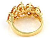 Champagne Cubic Zirconia 18K Yellow Gold Over Sterling Silver Ring 5.98ctw