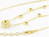 White Cubic Zirconia 18k Yellow Gold Over Sterling Silver Necklace 2.97ctw