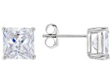 White Cubic Zirconia Platinum Over Sterling Silver Earring Set 8.19ctw