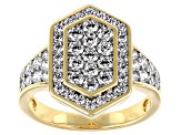 White Cubic Zirconia 18K Yellow Gold And Rhodium Over Sterling Silver Ring 2.60ctw