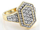 White Cubic Zirconia 18K Yellow Gold And Rhodium Over Sterling Silver Ring 2.60ctw