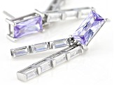 Lavender And White Cubic Zirconia Rhodium Over Sterling Earrings 8.85ctw
