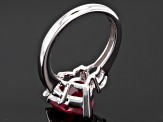 Lab Created Ruby And White Cubic Zirconia Rhodium Over Silver Ring 4.99ctw