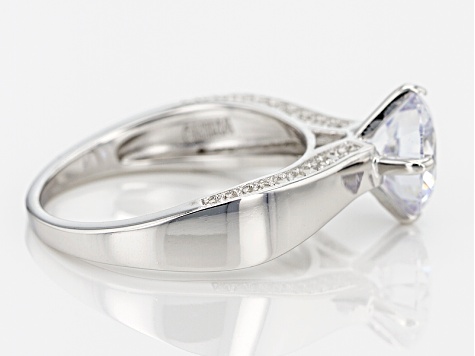 Cubic Zirconia Rhodium Over Sterling Silver Ring 1.83ctw