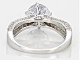 Cubic Zirconia Rhodium Over Sterling Silver Ring 1.83ctw