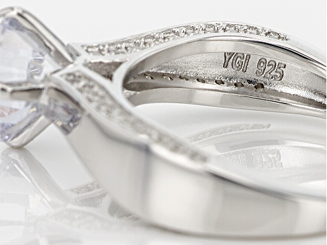 Cubic Zirconia Rhodium Over Sterling Silver Ring 1.83ctw