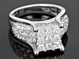 White Cubic Zirconia Rhodium Over Sterling Silver Ring 4.45ctw