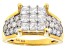 White Cubic Zirconia 18k Yellow Gold Over Silver Ring 4.45ctw
