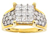 White Cubic Zirconia 18k Yellow Gold Over Silver Ring 4.45ctw