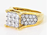 White Cubic Zirconia 18k Yellow Gold Over Silver Ring 4.45ctw