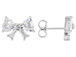 White Cubic Zirconia Rhodium Over Sterling Silver Earrings 5.19ctw