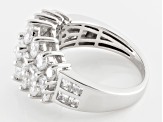 Cubic Zirconia Rhodium Over Sterling Silver Ring 5.85ctw (3.27ctw DEW)