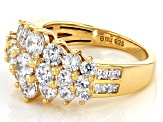 Cubic Zirconia 18K Yellow Gold Over Sterling Silver Ring 5.85ctw (3.27ctw DEW)
