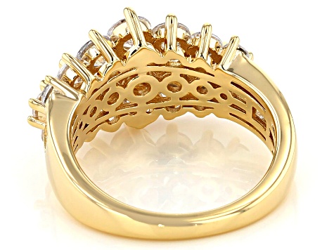 Cubic Zirconia 18K Yellow Gold Over Sterling Silver Ring 5.85ctw (3.27ctw DEW)