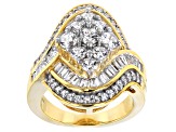 Cubic Zirconia 18k Yellow Gold Over Sterling Silver Ring 4.90ctw (3.37ctw DEW)