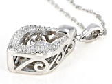 White Cubic Zirconia Rhodium Over Silver Pendant With Chain 1.87ctw
