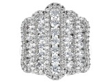 Cubic Zirconia Rhodium Over Sterling Silver Ring 5.70ctw (2.24ctw DEW)