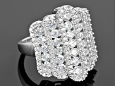 Cubic Zirconia Rhodium Over Sterling Silver Ring 5.70ctw (2.24ctw DEW)