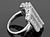 Cubic Zirconia Rhodium Over Sterling Silver Ring 5.70ctw (2.24ctw DEW)