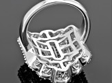 Cubic Zirconia Rhodium Over Sterling Silver Ring 5.70ctw (2.24ctw DEW)