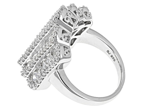Cubic Zirconia Rhodium Over Sterling Silver Ring 5.70ctw (2.24ctw DEW)