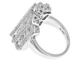 Cubic Zirconia Rhodium Over Sterling Silver Ring 5.70ctw (2.24ctw DEW)