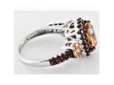Brown And Mocha Cubic Zirconia Rhodium Over Silver Ring 5.99ctw