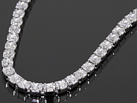 Cubic Zirconia Rhodium Over Silver Anklet 5.22ctw