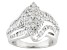 Cubic Zirconia Rhodium Over Sterling Silver Ring 3.60ctw (2.05ctw DEW)