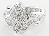 Cubic Zirconia Rhodium Over Sterling Silver Ring 3.60ctw (2.05ctw DEW)