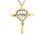 Cubic Zirconia 18K Yellow Gold Over Silver Dancing Bella Pendant With Chain 1.70ctw