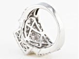 Cubic Zirconia Rhodium Over Sterling Silver Ring 4.05ctw (2.43ctw DEW)