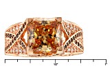 Brown And White Cubic Zirconia 18k Rose Gold Over Silver Ring 6.98ctw (4.76ctw DEW)