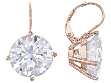 Picture of White Cubic Zirconia 18k Rose Gold Over Silver Earrings 32.22ctw