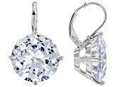 White Cubic Zirconia Rhodium Over Silver Earrings 32.22ctw