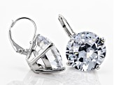 White Cubic Zirconia Rhodium Over Silver Earrings 32.22ctw