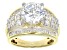 Cubic Zirconia 18k Yellow Gold Over Silver Ring 8.88ctw (5.17ctw DEW)