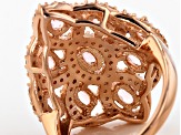 Pink And White Cubic Zirconia 18k Rose Gold Over Silver Ring 2.76ctw