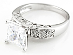 White Cubic Zirconia Rhodium Over Silver Ring 4.00ctw