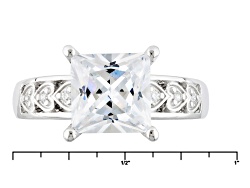 White Cubic Zirconia Rhodium Over Silver Ring 4.00ctw