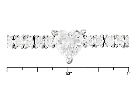 White Cubic Zirconia Rhodium Over Silver Heart Jewelry Set 10.27ctw