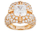 White Cubic Zirconia 18k Yellow Gold Over Silver Ring 12.49ctw